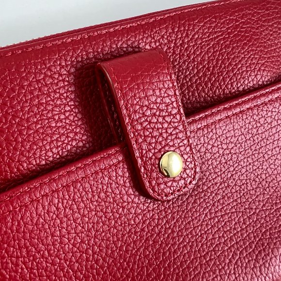 Genuine Leather Lodis Red Zipper Wristlet - Picture 5 of 13